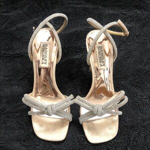 Badgley Mischka Gold and Silver Bow Heels